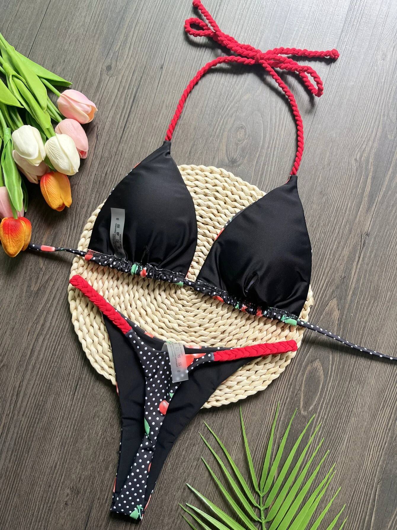 RUOTONGSEPT Set Thong Swim Suit Women Bathing Suits Bikini Biquini Brazilian Weaving rope Swimwear