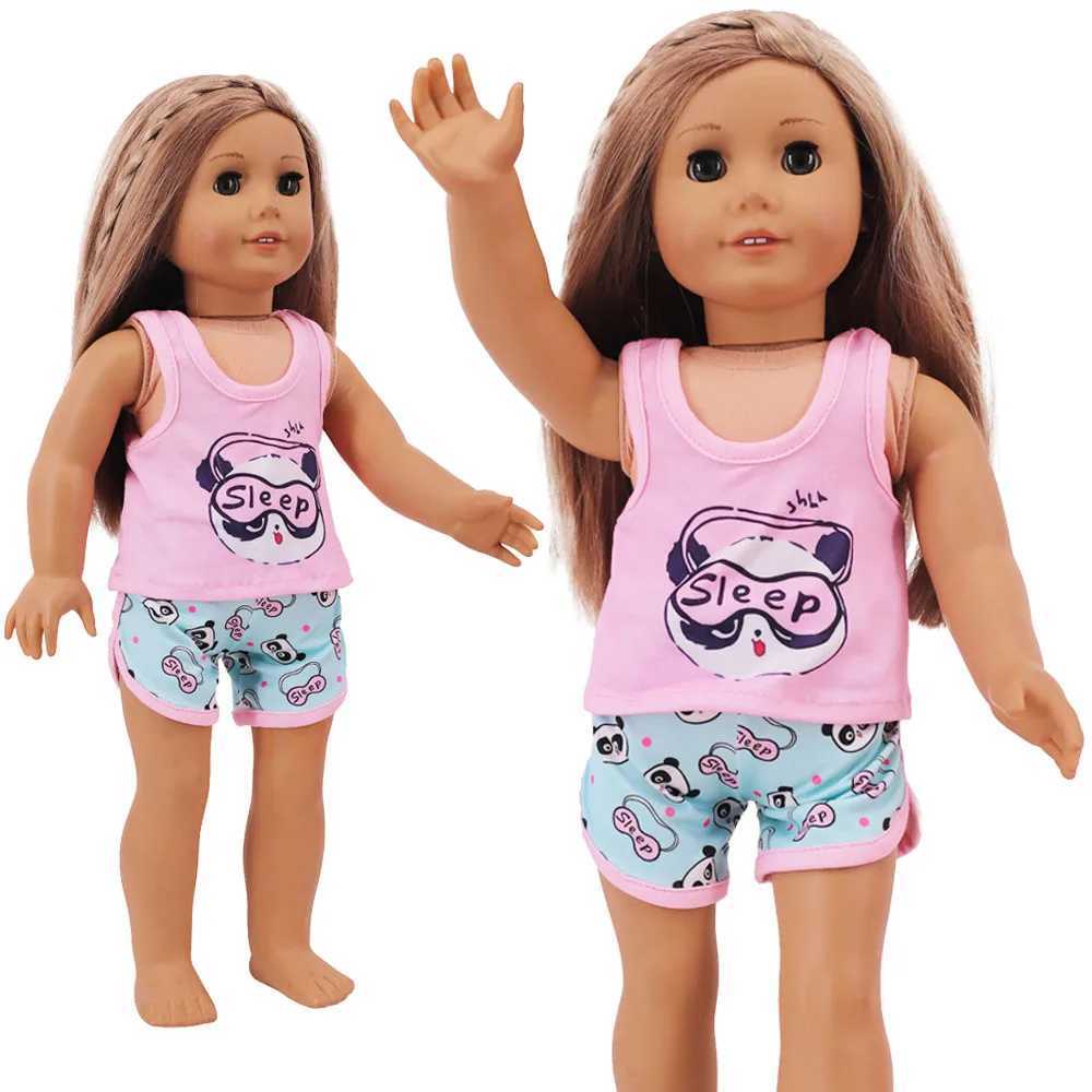 Doll Clothes Summer Short Sleeve for 18inch Girls American 43 Cm Baby Reborn Doll Our Generation Accessories Hat T-shirt Toy W250610