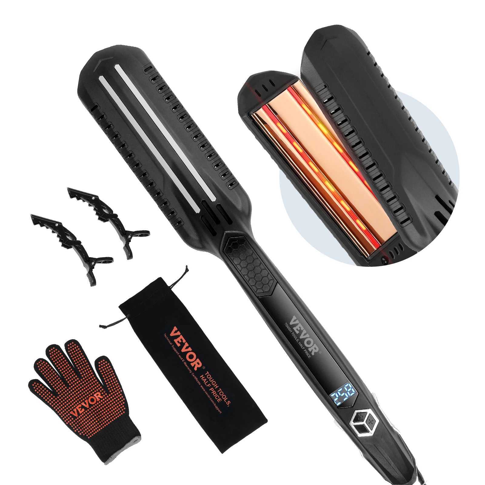 VEVOR Hair Straightener 1.5-inch Titanium Flat Iron Hair Straightener with LCD Display Fast Heating Hair for Salon Home Travel W250610