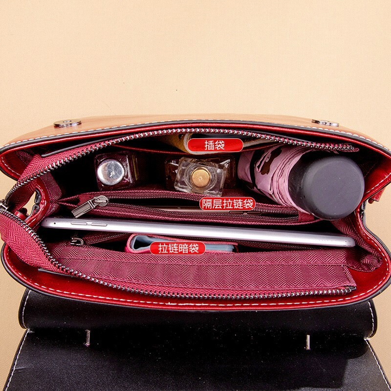 Free Shipping 2025 New Designer Bag High-end Fashion Cowhide Handbag Genuine Leather Luxury Wallet High-quality Trendy Solid Color Women's Should