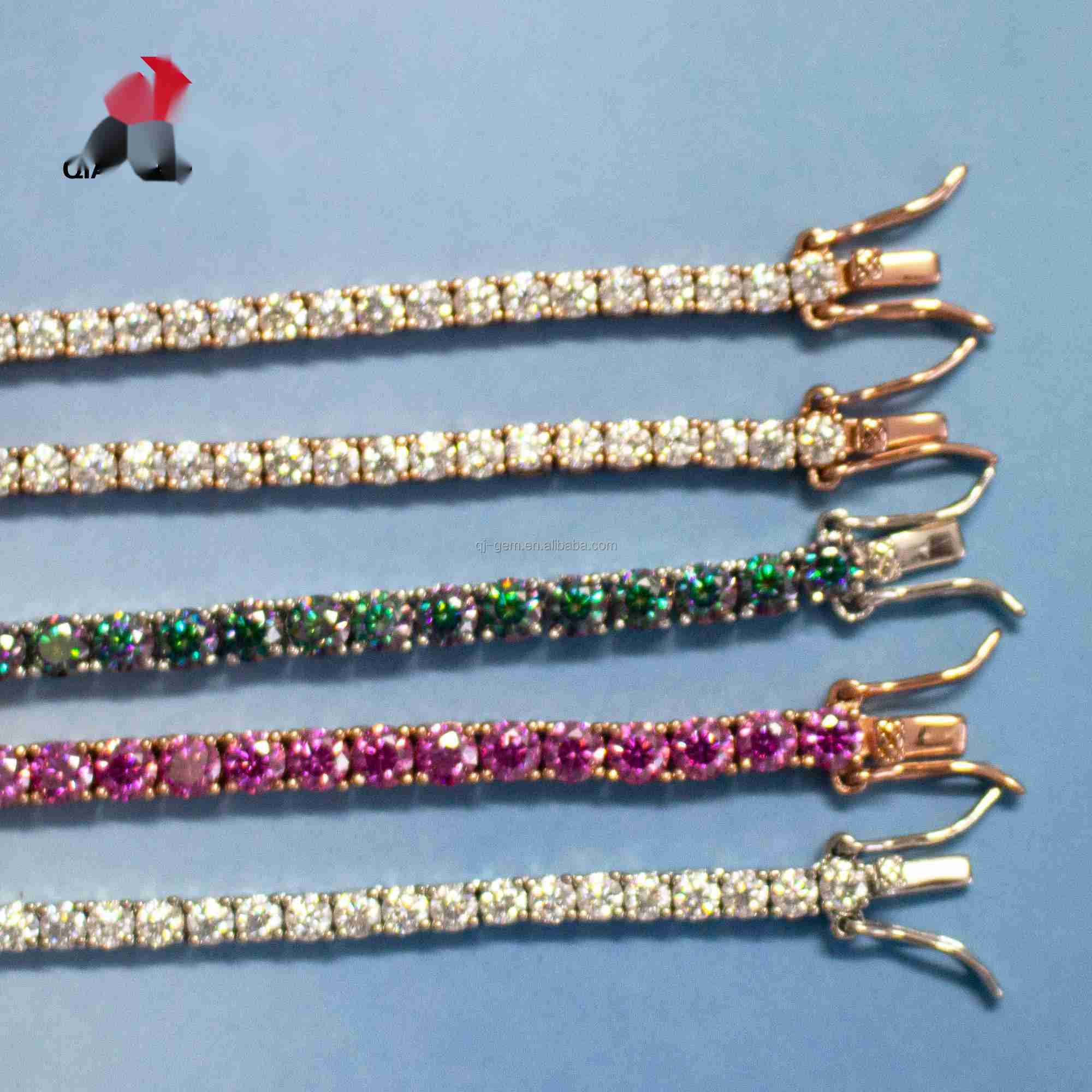 OACOCA 16~24inch Classic Tennis Chain 925 Silver Gold Plated VVS White Moissanite Mens Chains Fine Jewelry Tennis Links