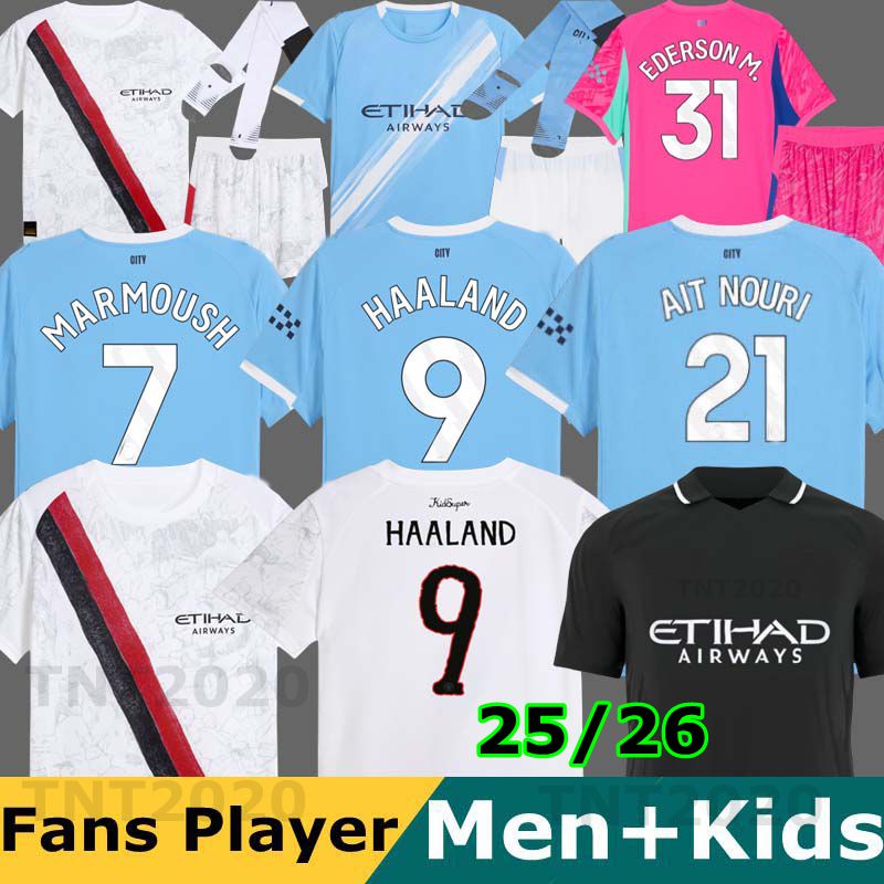 HAALAND 25 26 Soccer Jerseys KovaCiC McATEE DOKU 2025 2026 GREALISH MAHREZ FODEN BERNARDO KHUSANOV AIT NOURI RODRIGO Football Shirt Men Kids MAN CITY Sets Uniforms
