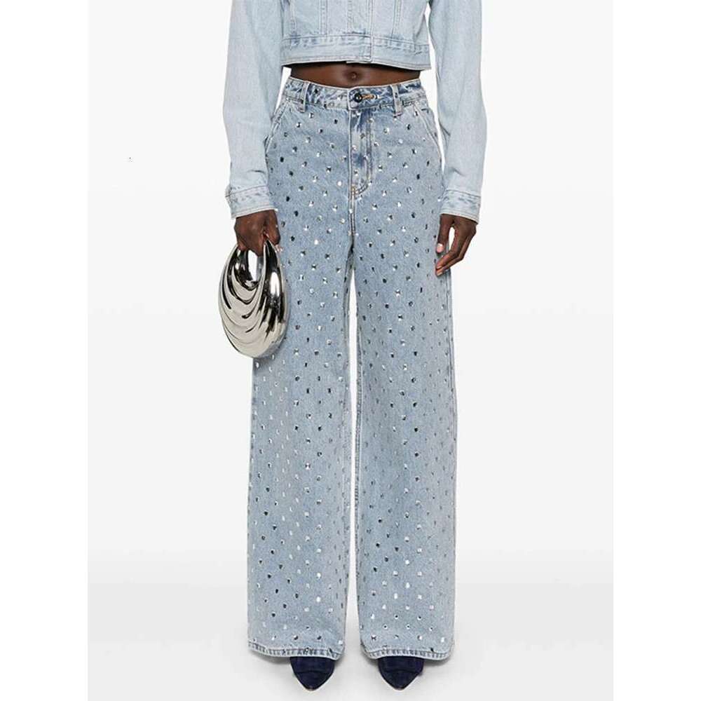 Elegant Women's Dias Baggy Pants High Waist Pocket Button Zippers Straight-Leg Jeans 2025 Spring Summer Female Y2k Trousers