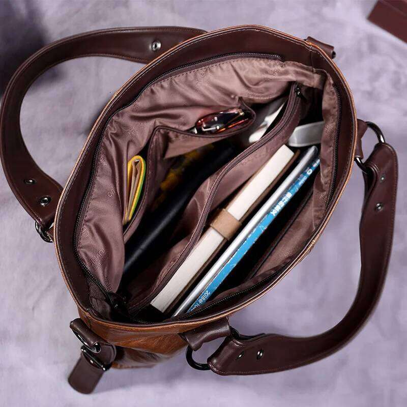 2024 New Fashion Casual Tote Women Handbags Soft Leather Shoulder Bags Vintage Big Capacity Crossbody Hand Bag For Ladies
