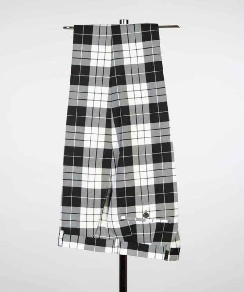 Classic Wedding Tuxedos 2 Piece Set Jacket Pants White Black Check Men Suit Vintage Groom Wear Party Evening Suits Customized