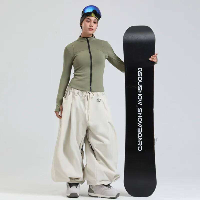 2025 New Women's Winter Sports Outdoor Single Board Loose Wind Proof Breathable Men's Wide Leg Ski Pants