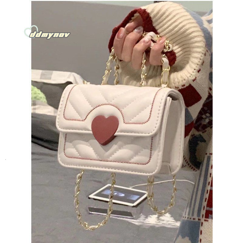 White New Versatile Crossbody Design Sense Texture Niche Chain Mini Small Square Bag for Women ddmynov