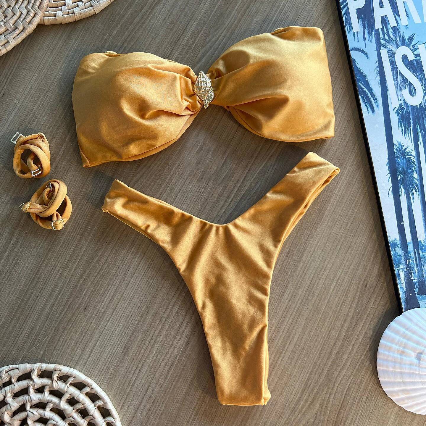 3 Pieces White Bikini Set Sexy Bikinis Women Swimsuit Female Push Swimwear Long Skirt Halter Bathing Suit Beachwear Cover Up