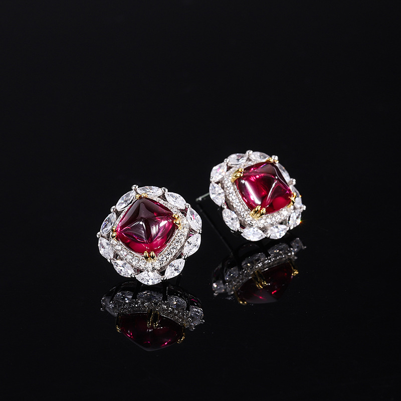 Women's Fashionable S925 Hinged Post Earings Decorated With Radiant Polychrome CZ Stones: Timeless Style Staple