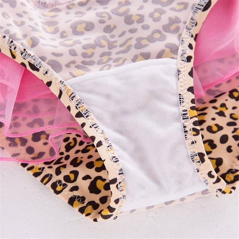 Kids Pink Leopard Swimsuit Swimwear Baby Child Beachwear Bikini Set Swimming Girls Bathing Suit
