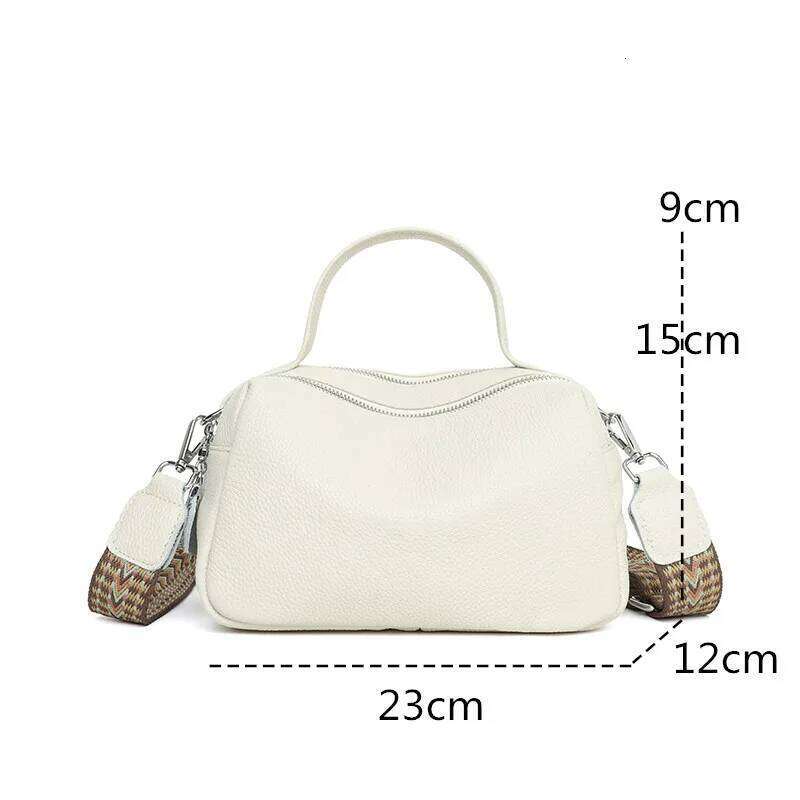 Soft Genuine Leather Handbag Women Shoulder Messenger Bag Solid Color Cowhide Tote Fashion Female Crossbody Sac