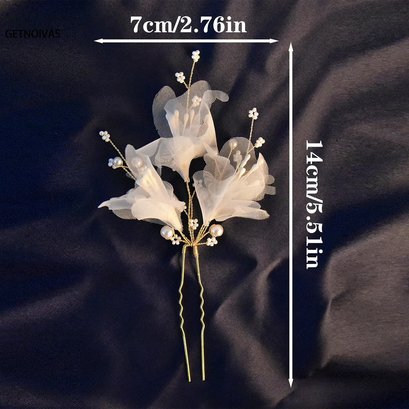 Wedding U Shape Hair Clips Bridal Headpiece Mesh Flower Hairpins Pearl Women Wedding Hair Accessories Bridal Headdress Jewelry 250610