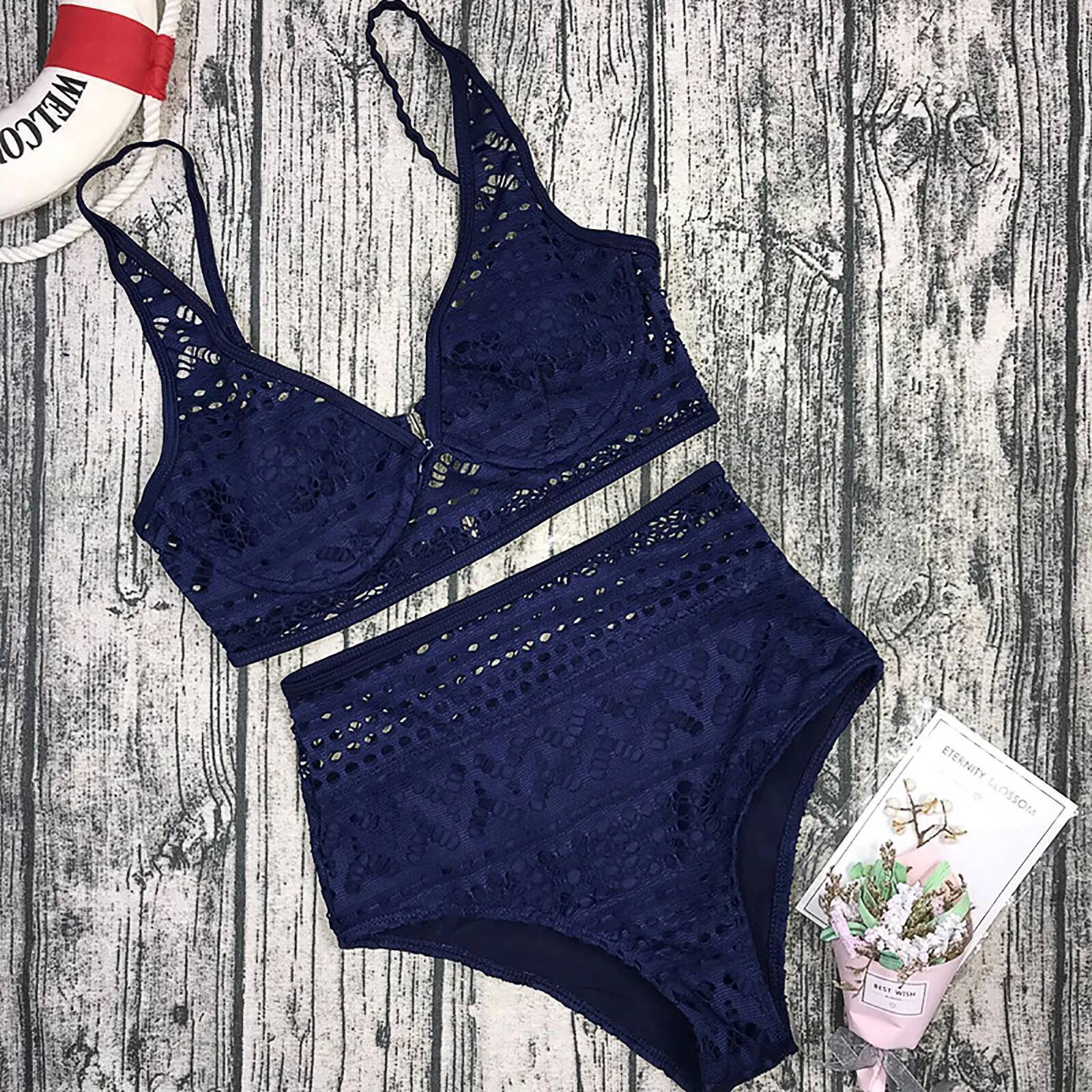 Sexy Lace Set Women Two-Piece Swimsuit 2024 New Off Shoulder Bikini Swimming For Girl Female Beach Suit