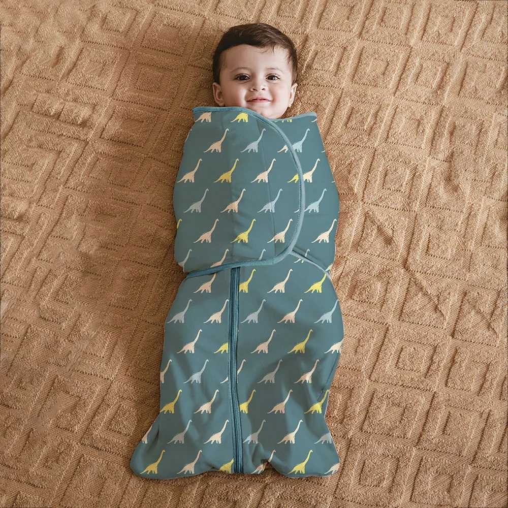 100% Cotton Sleepsack Swaddle 3-Way Removable Adjustable Wearable Blanket Cartoon Dinosaur 0-6 Months Baby Sleeping Bag Tog1.0 y250610B9UI