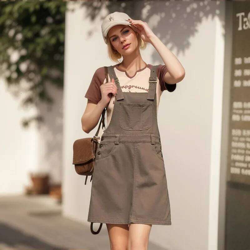 Semir Backpack Dresses Women Stacked Small People Short 2024 Summer New Fashion Loose Dress Retro Versatile