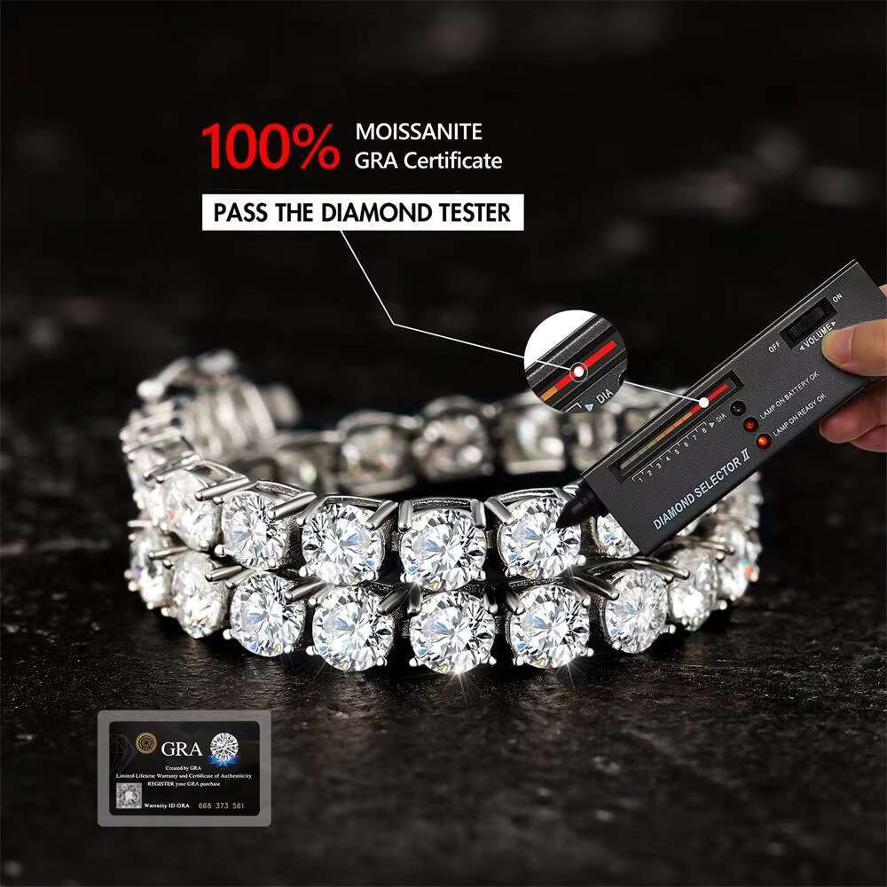 14K 18K VVS Moissanite Diamond Tennis Chain 3mm 4mm 5mm 925 Sterling Silver Men Women Fine Jewelry Bracelet Necklace OACOCA