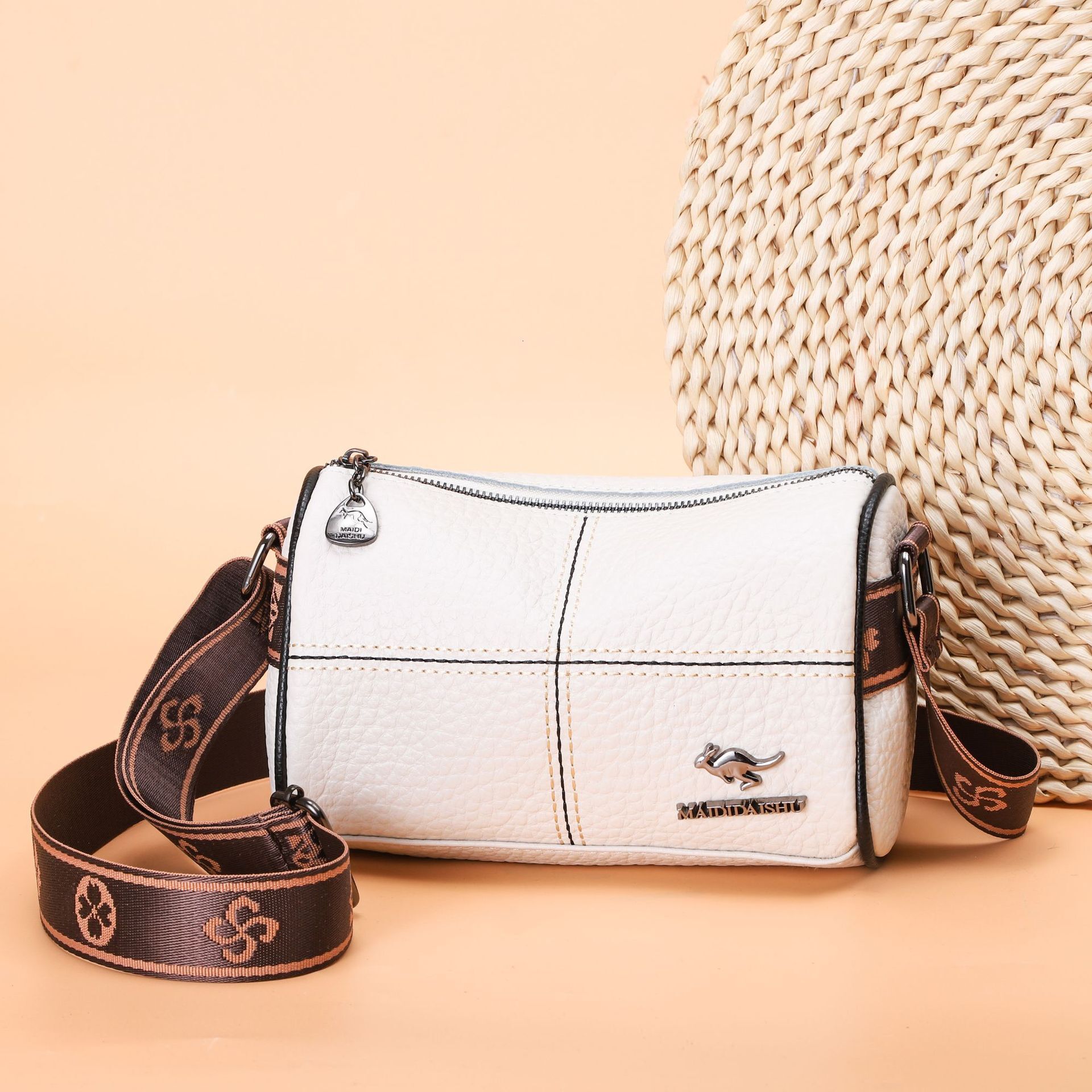 Free Shipping New Designer Bag For 2025 Cross-border Women's Bag Luxury Wallet And Retro Soft Leather Wide Strap Casual Fashion Commuter Shoulder