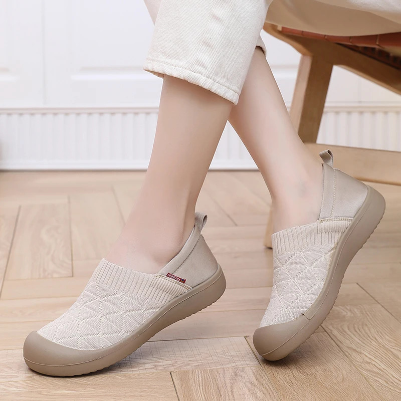Spring and autumn womens single shoes soft sole breathable comfortable fashion casual walking shoes 250603
