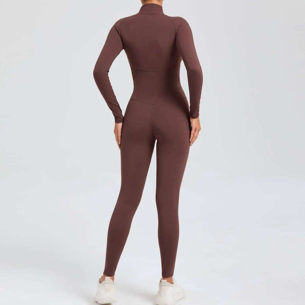 Full Body Sport Jumpsuit Women Sportswear Zipper Fiess Short Overalls Workout Clothing One Piece Yoga Set Tracksuit Gym Wear