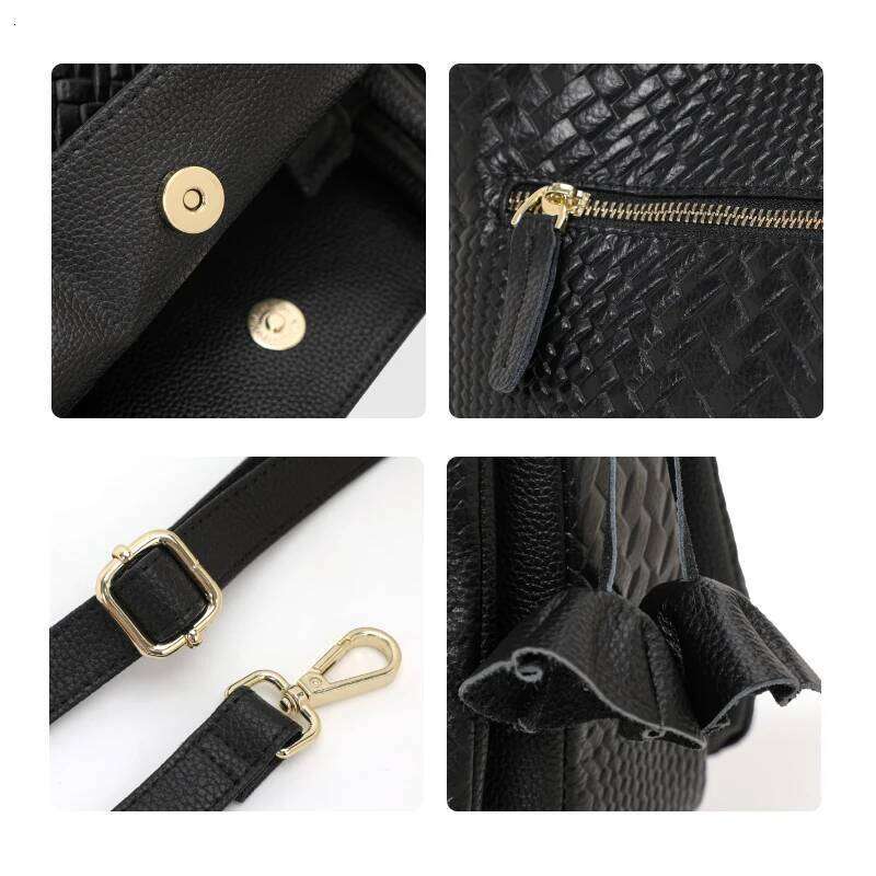 Aidrani Women's Genuine Leather Handbag With Luxurious Woven Patterns Is A Large Capacity And Fashionable Cowhide Bag