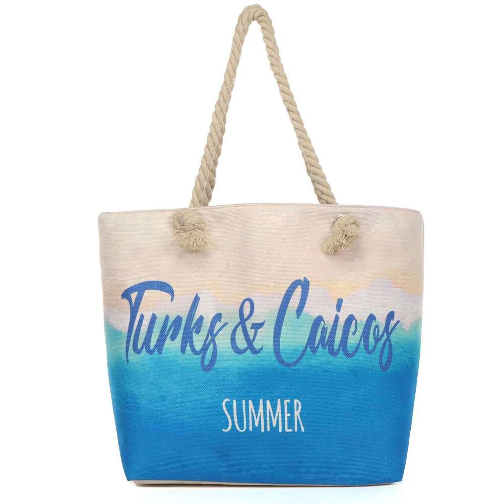 Large Capacity Canvas Gradient Tote Simple Commuter Versatile New Letter Print Shoulder Bag For Women