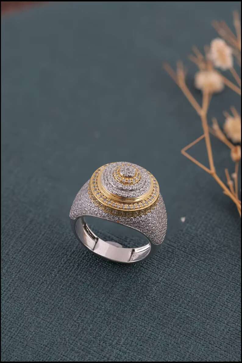 Iced Out Moissanite Rapper Rings Iced Out Custom Ring Iced Out Ring Hiphop Ring Customized Ring.