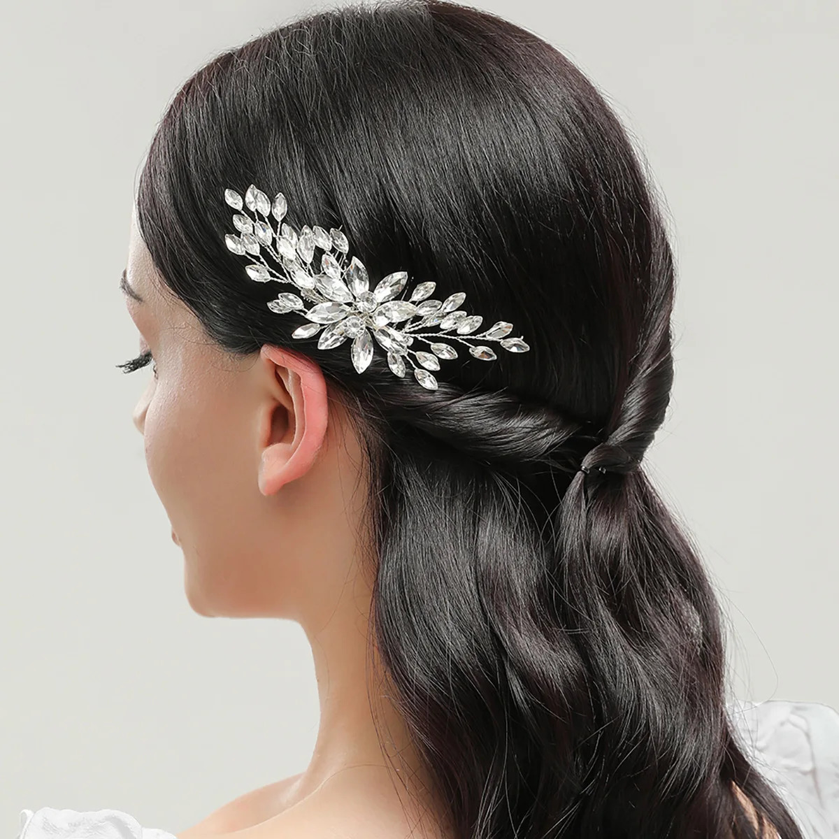 Wedding Comb Head Jewelry Bride Hair Clips Headpiece Crystal Women Tiaras Bridal Hair Accessorie Hair Ornaments SL 250610