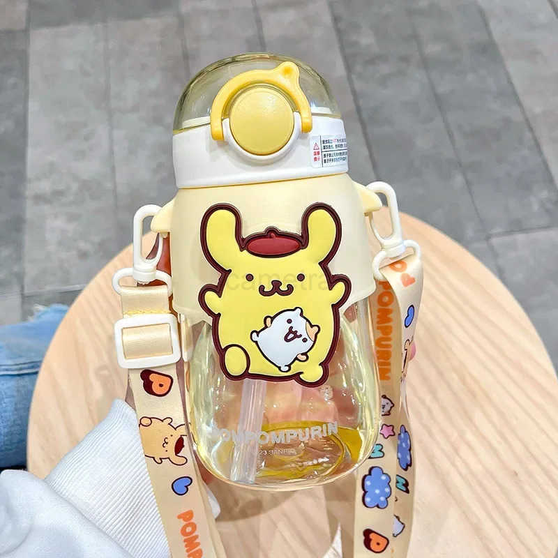 Sanrio 690ml Sanrio Large Capacity Water Bottle Cinnamoroll Kuromi My Melody Portable Straw Water Cup for Outdoor Sports FitnessXJ2542