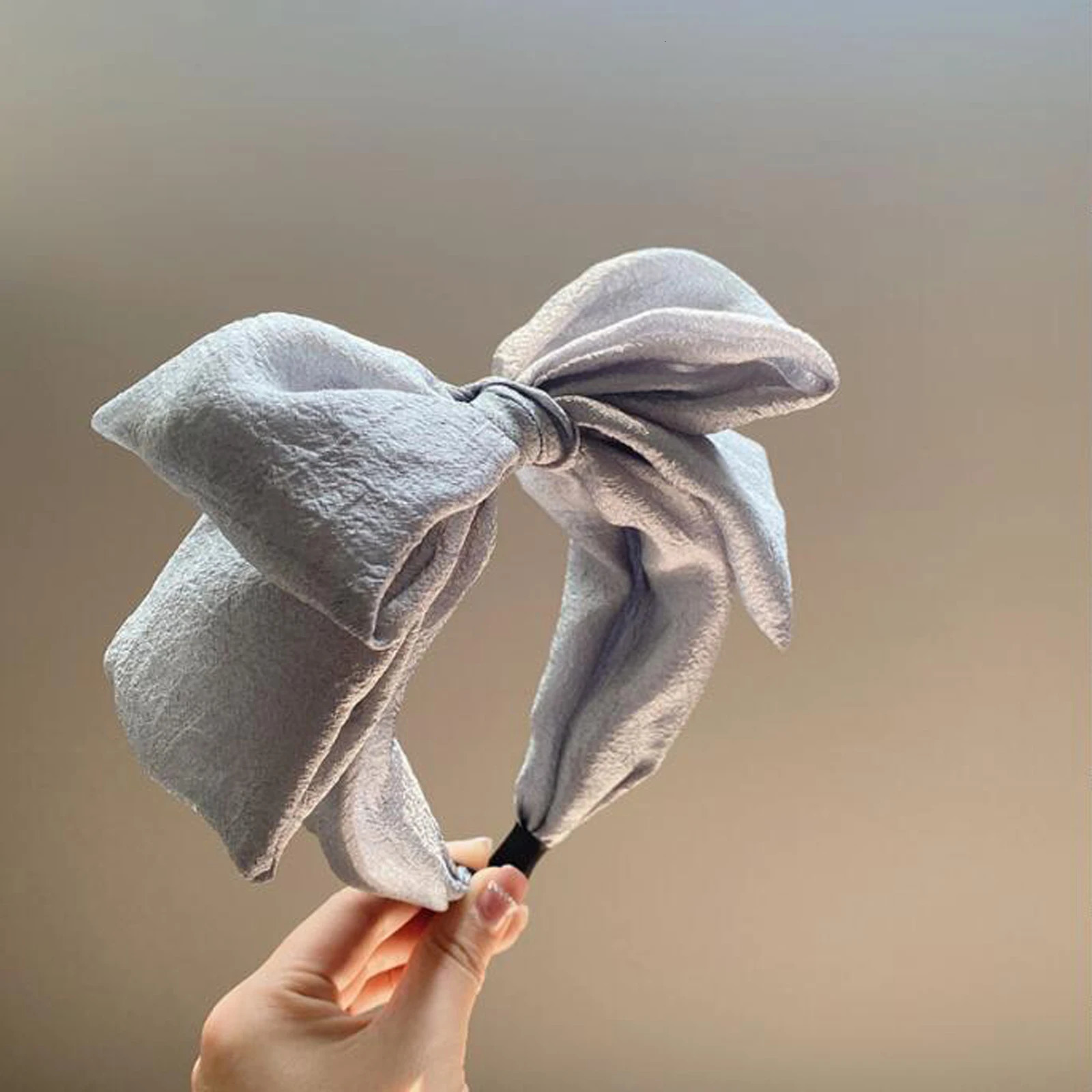 PROLY Fashion Women Headband Big Bow Knot Hairband Casual Headwear Fresh Color Summer Turban Wide Side Hair Accessories 250610