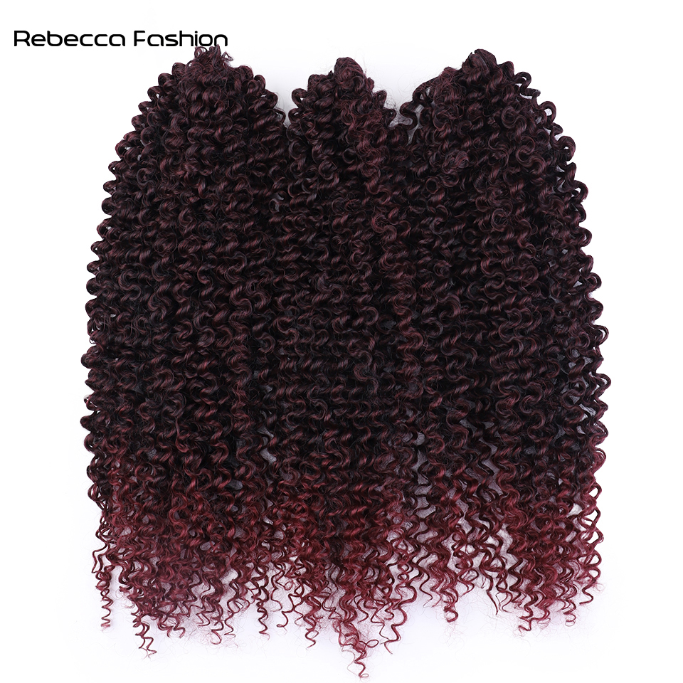 Rebecca Fashion Synthetic Hair Curly Wave Daily Synthetic Braid Hair Ombre Blonde Pink 18 Inch Deep Wave Braiding Hair Extension