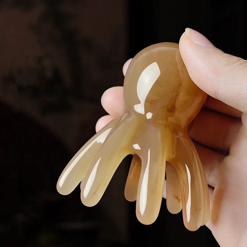 Resin Octopus Massage Comb Head Meridian Scraping Scalp Brush Acupuncture SPA Gua Sha Fatigue Relief Massag 250605
