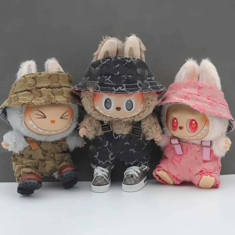 Fashion New Doll Apparel Labubu Doll Clothes Designer Only Clothes Hoodies Trendy Brand Knitted Sweater Fishermans Hat Accessories
