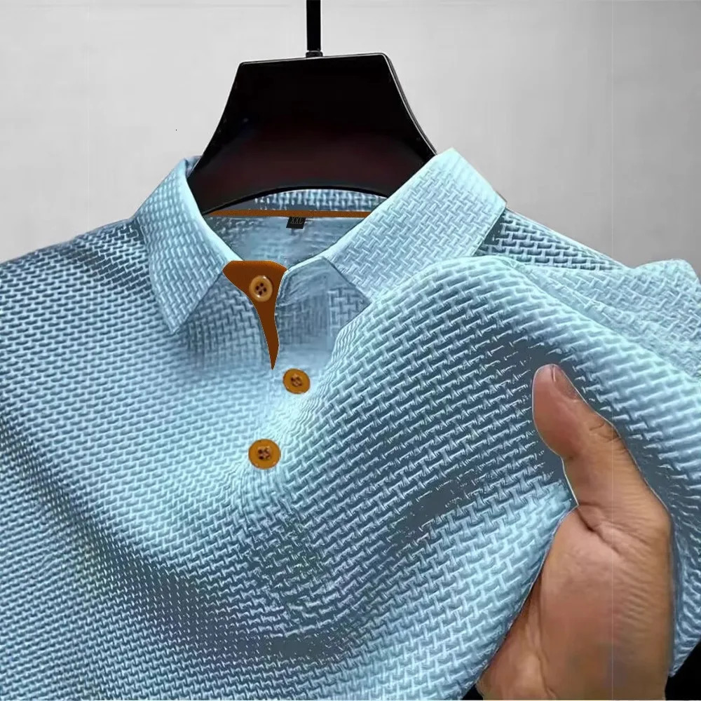 High Quality Summer Trendy Casaul Short Sleeved Tshirt Polo Collar Men Tee 250610