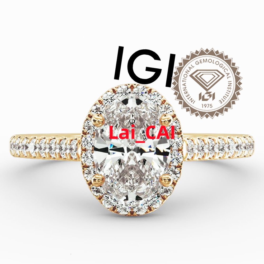 Custom GIA IGI Certified Lab Grown Diamond 18K 14K 9K Solid Gold Princess Pear Oval Cut 1Ct 2ct Women Jewelry Engagement Ring