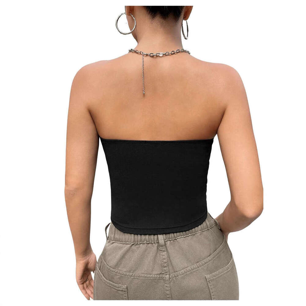 Tube Top Pure Desire High-End Sense Vest Design Short Slim Sexy Hot Girl Women's Clothing B5