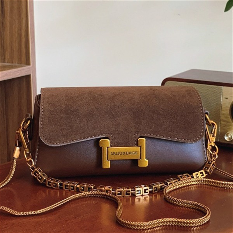New bags hot Cross Body for woman fashion flap Casual Chains handbag versatile classic Patchwork shoulder bag black coffee brown