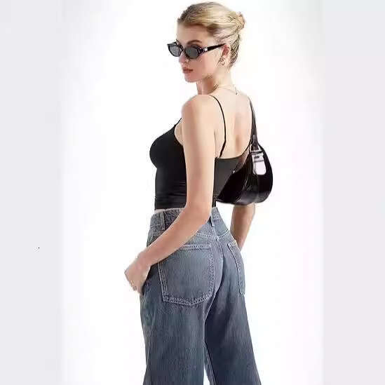 Summer Spaghetti Strap Vest Sexy Sleeveless Black Two-Piece Jumpsuit Top Milk Silk Women's Clothing B5