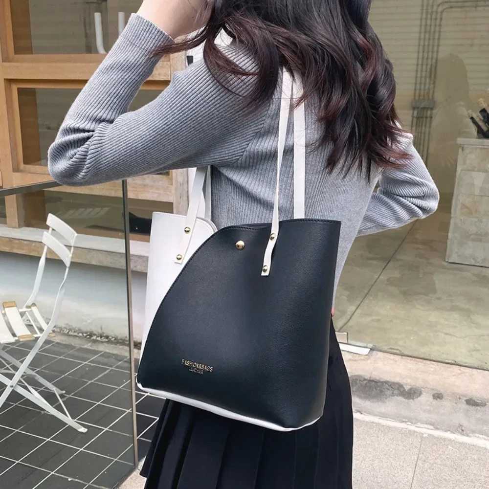 Womens Patchwork Color Bag Large Capacity Shoulder Bags High Quality PU Leather Handbag Ladies Wild Bags Purses and Handbags XJ250610