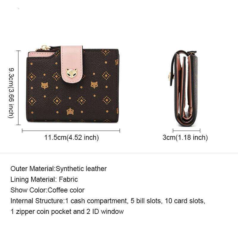 FOXER Small PVC Fashion Wallet Lady Cute Card Holder Coin Purse Gift for Wife, Girlfriend