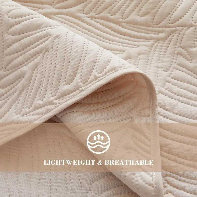 King Size Quilt Bedding Set Lightweight Brich Beige Quilts King Size for All Seasons Soft Microfiber Bedspreads Coverlets Bed Y250611