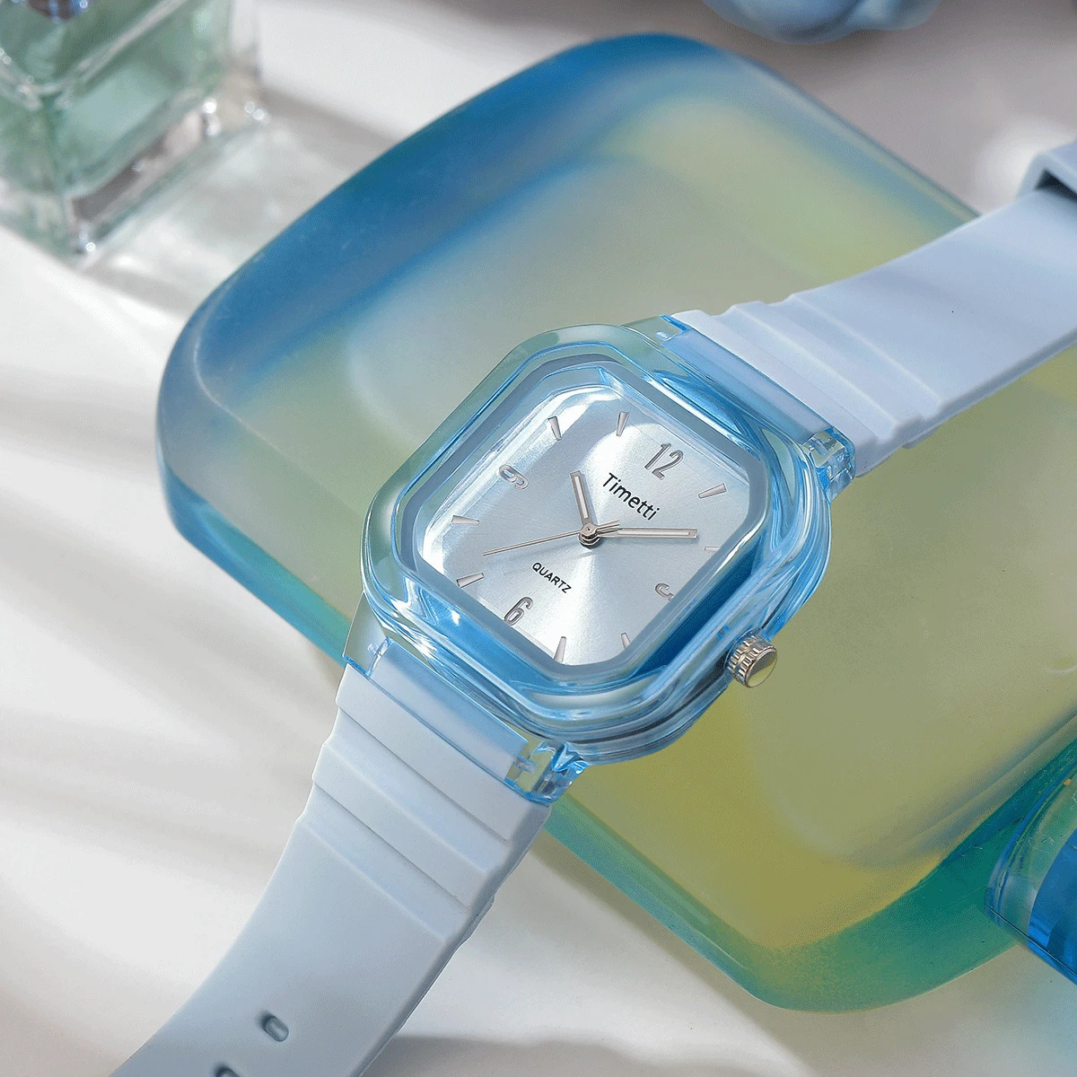 Casual Affordable and Trendy Square Simple Silicone Strap Quartz Watch 250606