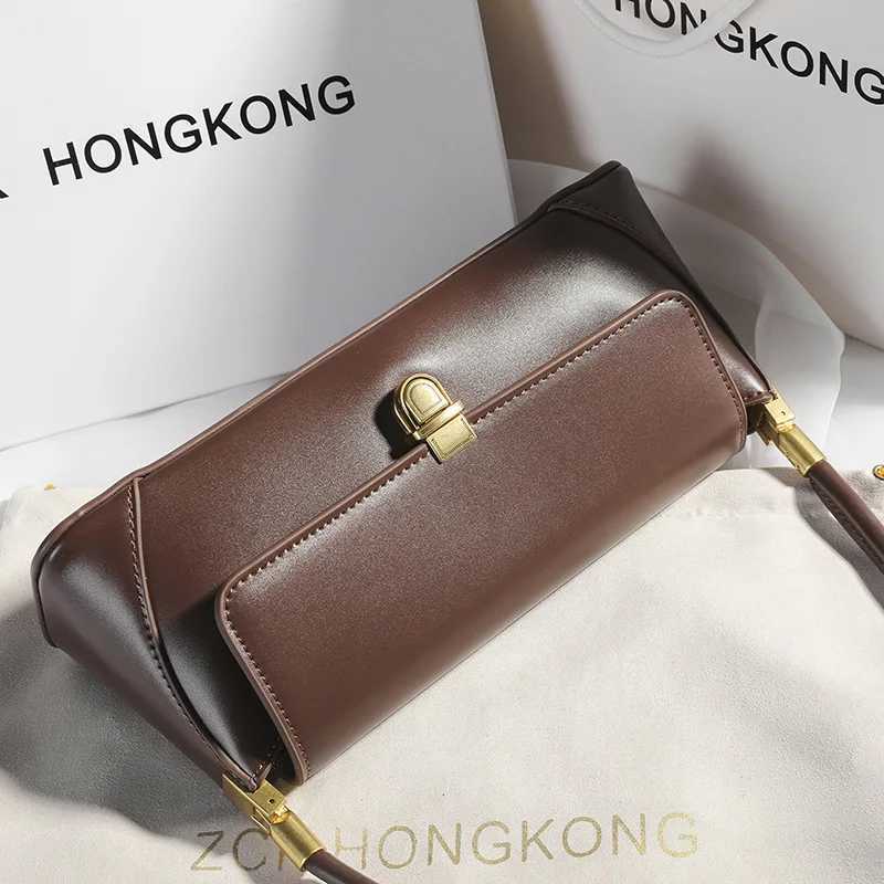 Armpit bag retro niche design high-end solid color one-shoulder portable genuine leather womens bag spring and summer versatile XJ250610