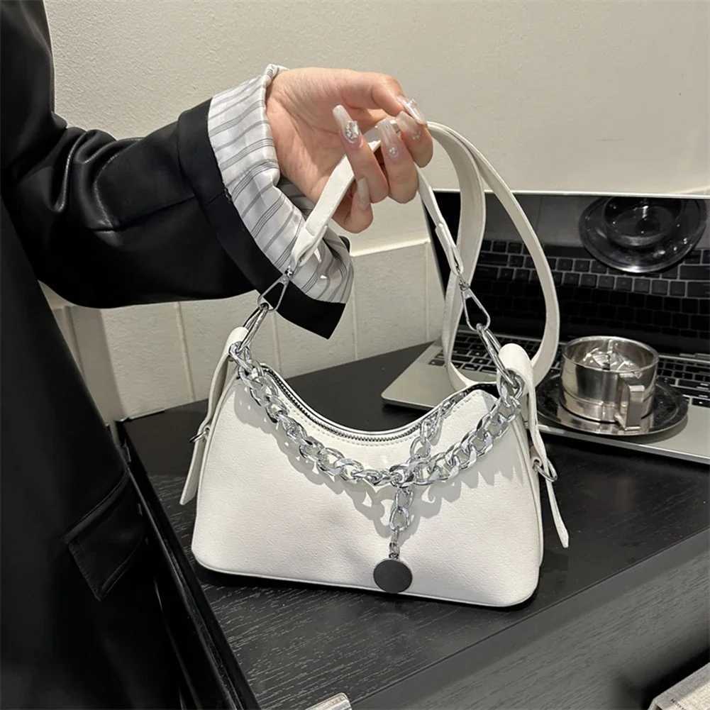 Women Chain Hobo PU Shoulder Bag Fashion Underarm Bag Crossbody Handbag XJ250610