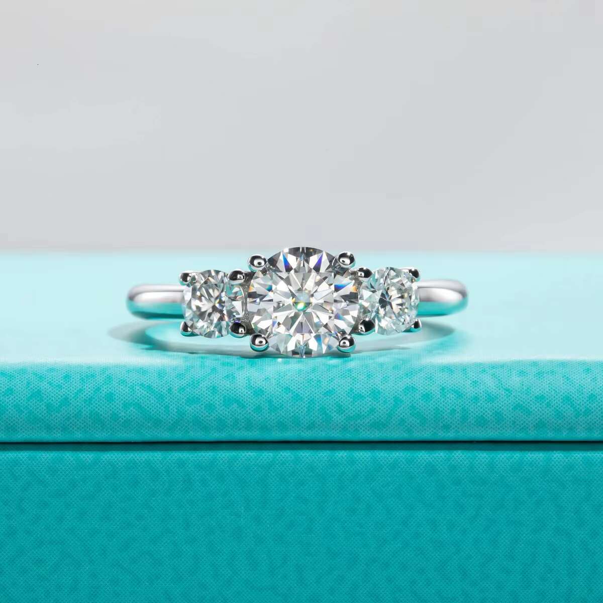 1.6ct Moissanite Engagement Ring - D Color 925 Sterling Silver Promise Wedding Ring for Women - Fine Jewelry Wholesale