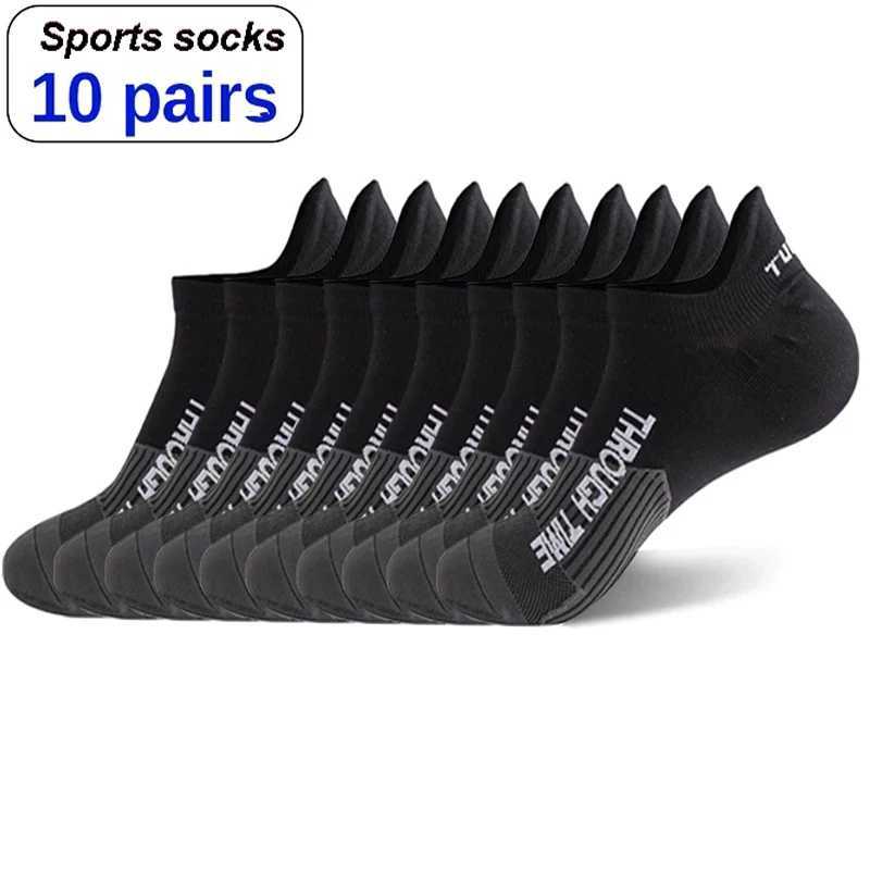 10 Pairs/Lot High Quality Mens Ankle Socks Athletic Fitness Running Socks Breathable Spring Summer Mesh Casual Short Socks Gifts Z250610