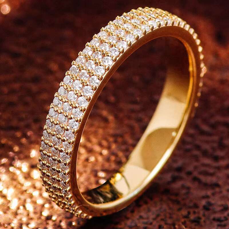 IGI GIA Certificate Round Shape Lab Grown Diamond Half Eternity Ring Hip Hop Rings for Men Sterling Silver 925 Rings Vintage