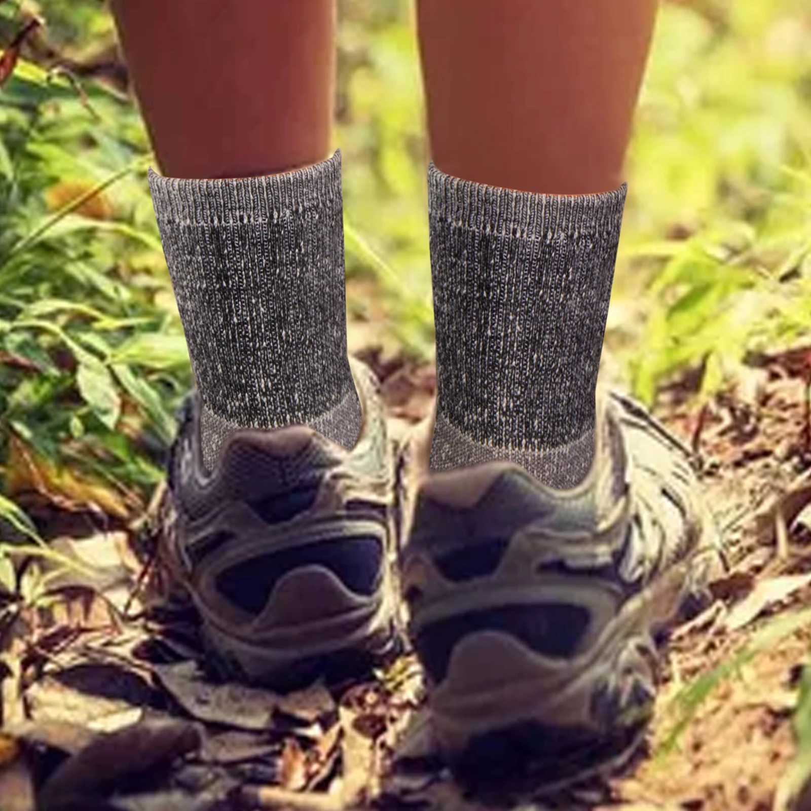 YUEDGE Womens Merino Wool Hiking Socks Cushioned Crew Boot Socks Thermal Warm Socks For Women 34-44 Z250610