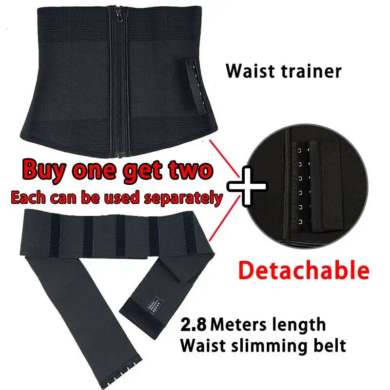9 Steel Bones Waist Trainer Corset Shaper Adjustable Belly Tummy Control Snatch Me Up Wrap Stretch Bands Slim Body Women 250610
