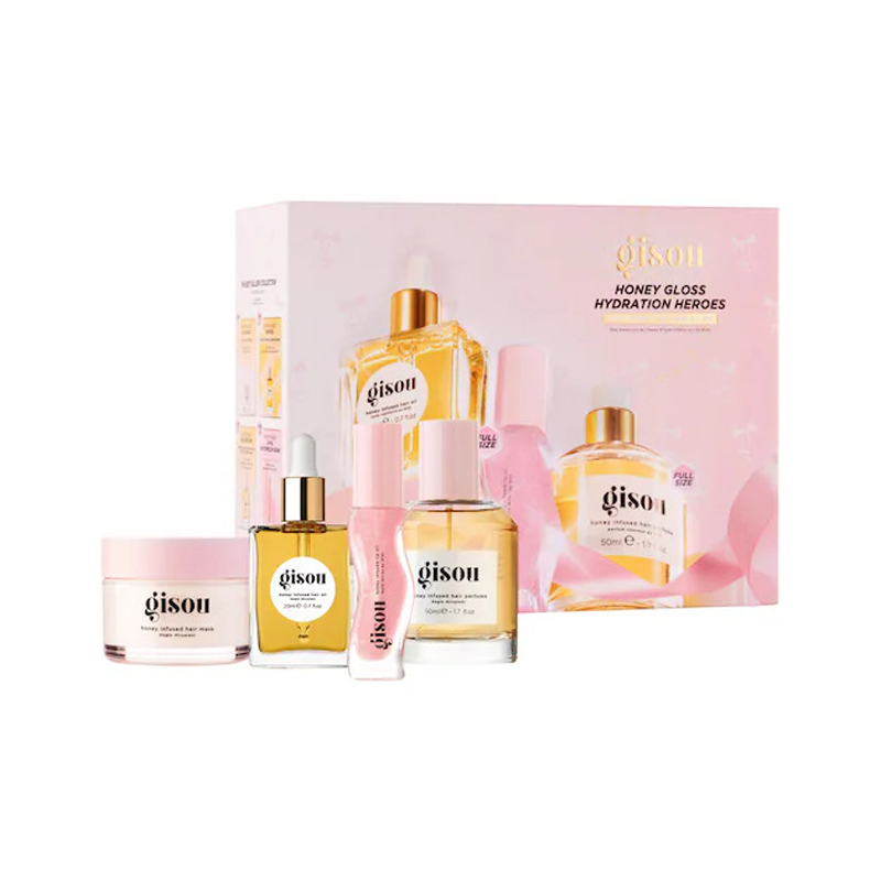Gisou Glossy Lip Balm Moisturizing Facial Cream Hair Perfume Hair Essential Oil 4-piece Set