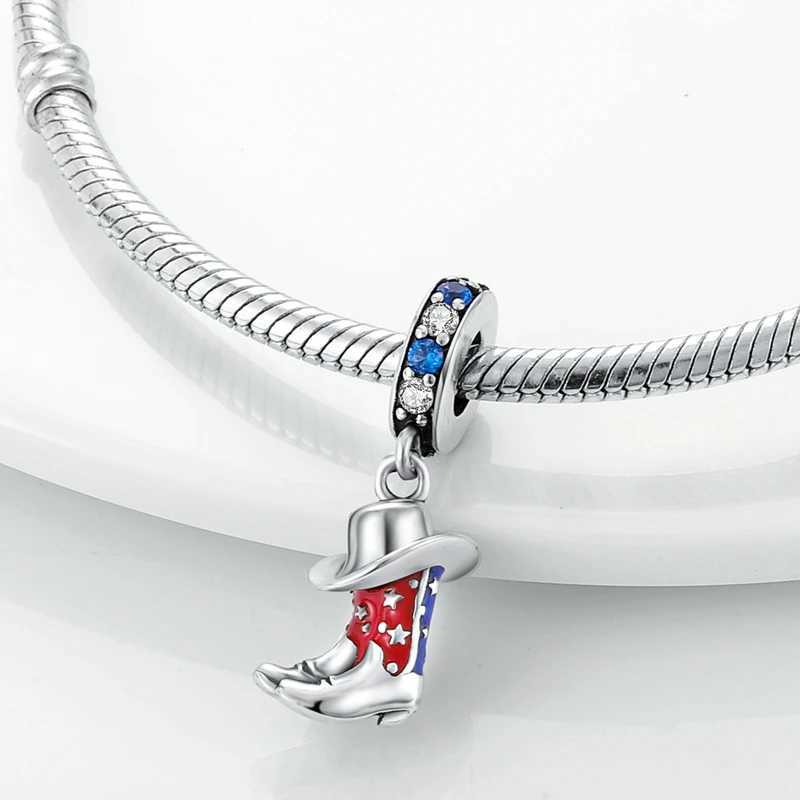 925 Sterling Silver Cowboy Boot Slipper Shoes Dangle Charms fit MULA Bracelet Necklace Enamel Pendant Bead DIY Jewelry Making XJ250611